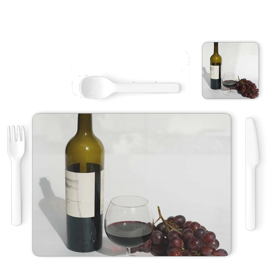 Wine Single Placemat and Coaster Set