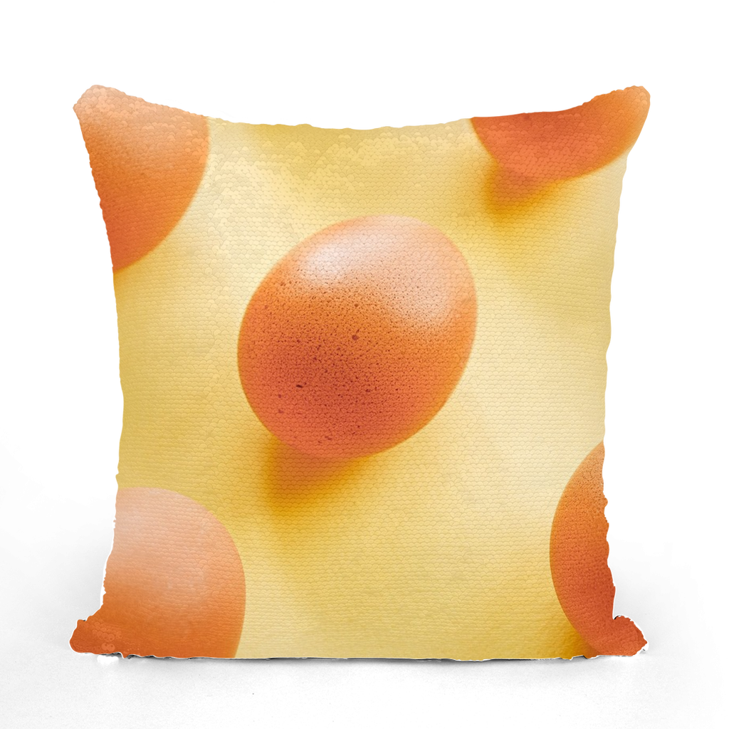 Eggs Sequin Cushion Cover