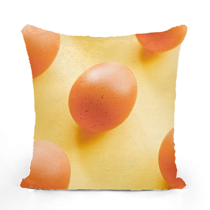 Eggs Sequin Cushion Cover