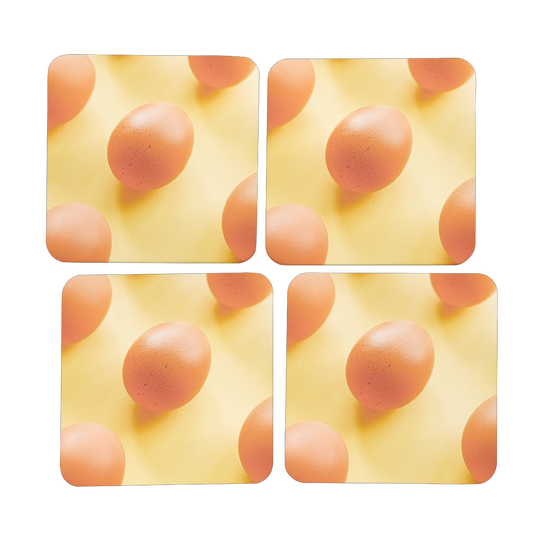 Eggs Hardboard Coaster Set of 4