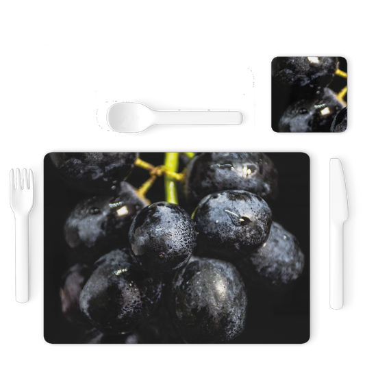 Grapes Single Placemat and Coaster Set