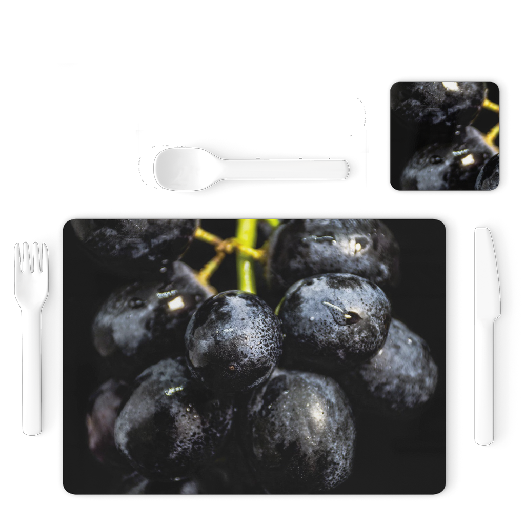 Grapes Single Placemat and Coaster Set