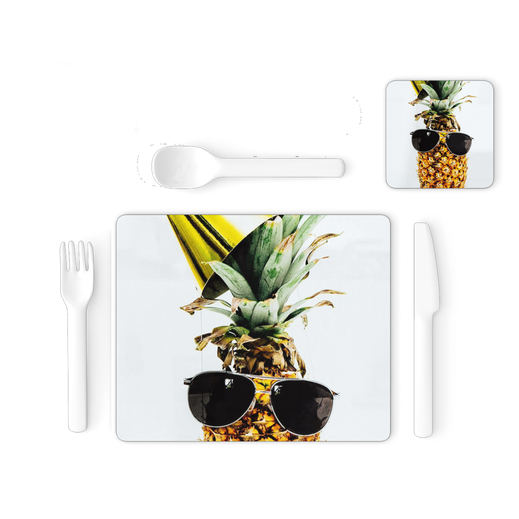 Pineapple Single Placemat and Coaster Set