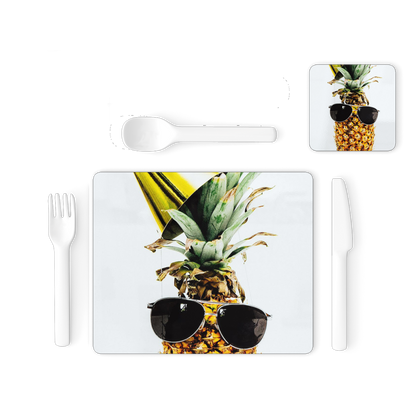 Pineapple Single Placemat and Coaster Set