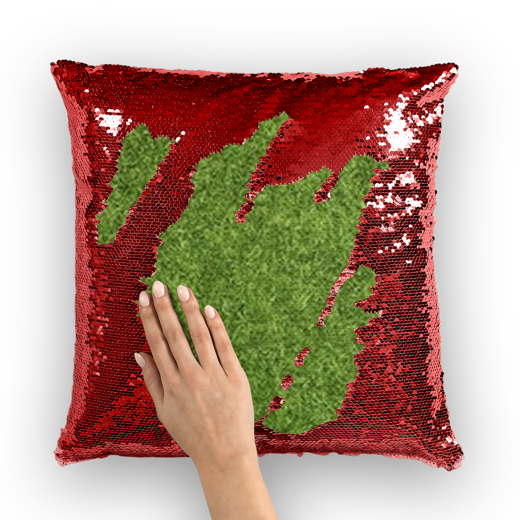 Grass Sequin Cushion Cover