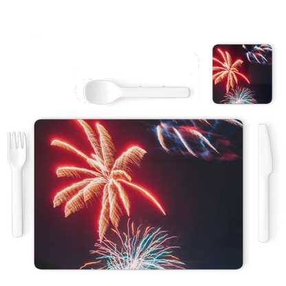 Fireworks Single Placemat and Coaster Set