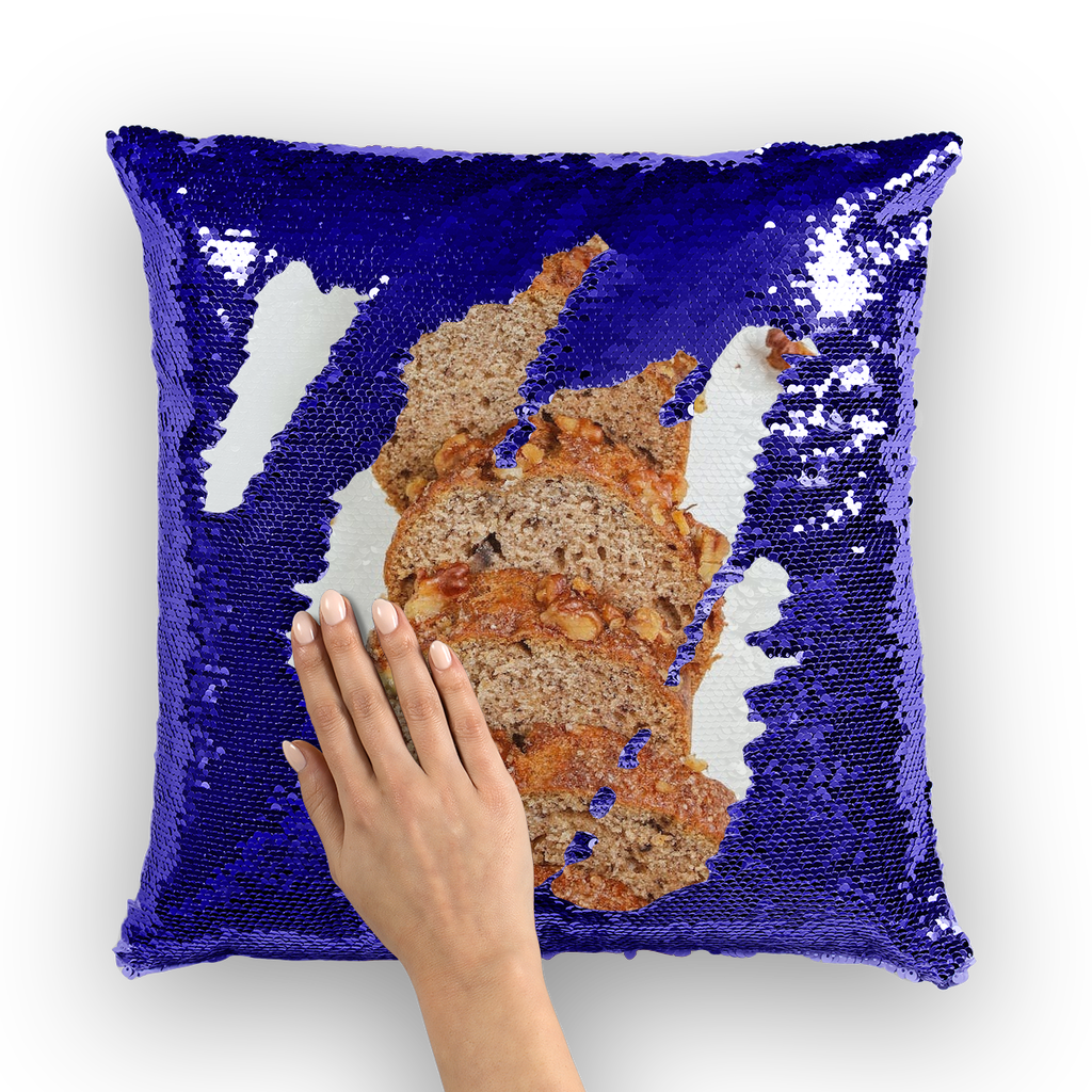 Banana Bread Sequin Cushion Cover