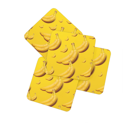 Banana Hardboard Coaster Set of 4