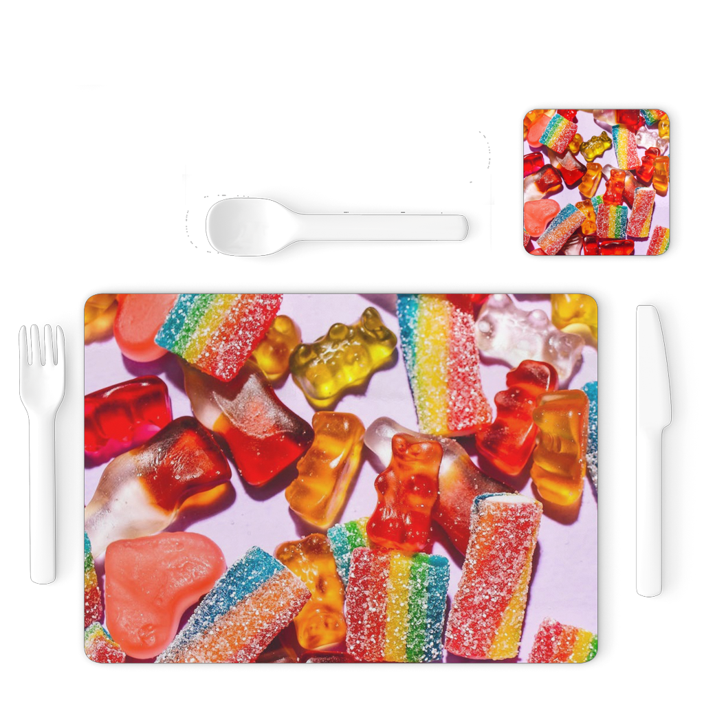 Candy Single Placemat and Coaster Set