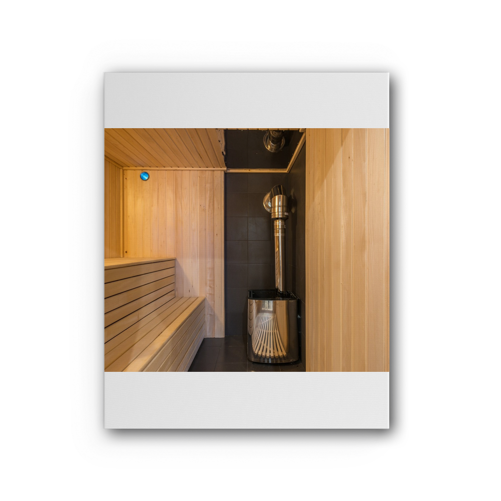 Sauna Premium Stretched Canvas