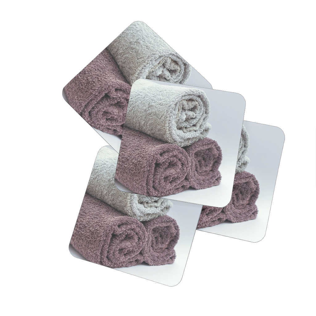 Towels Hardboard Coaster Set of 4