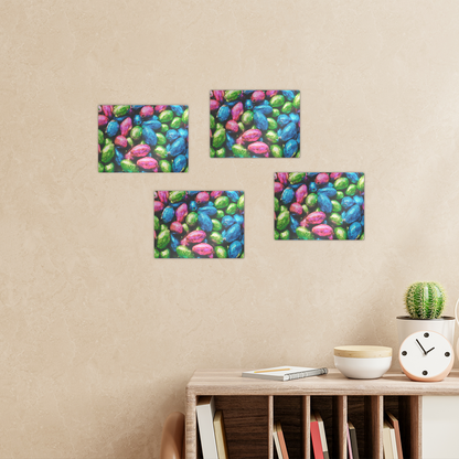 Easter Eggs Rectangle Wall Tiles Set of 4