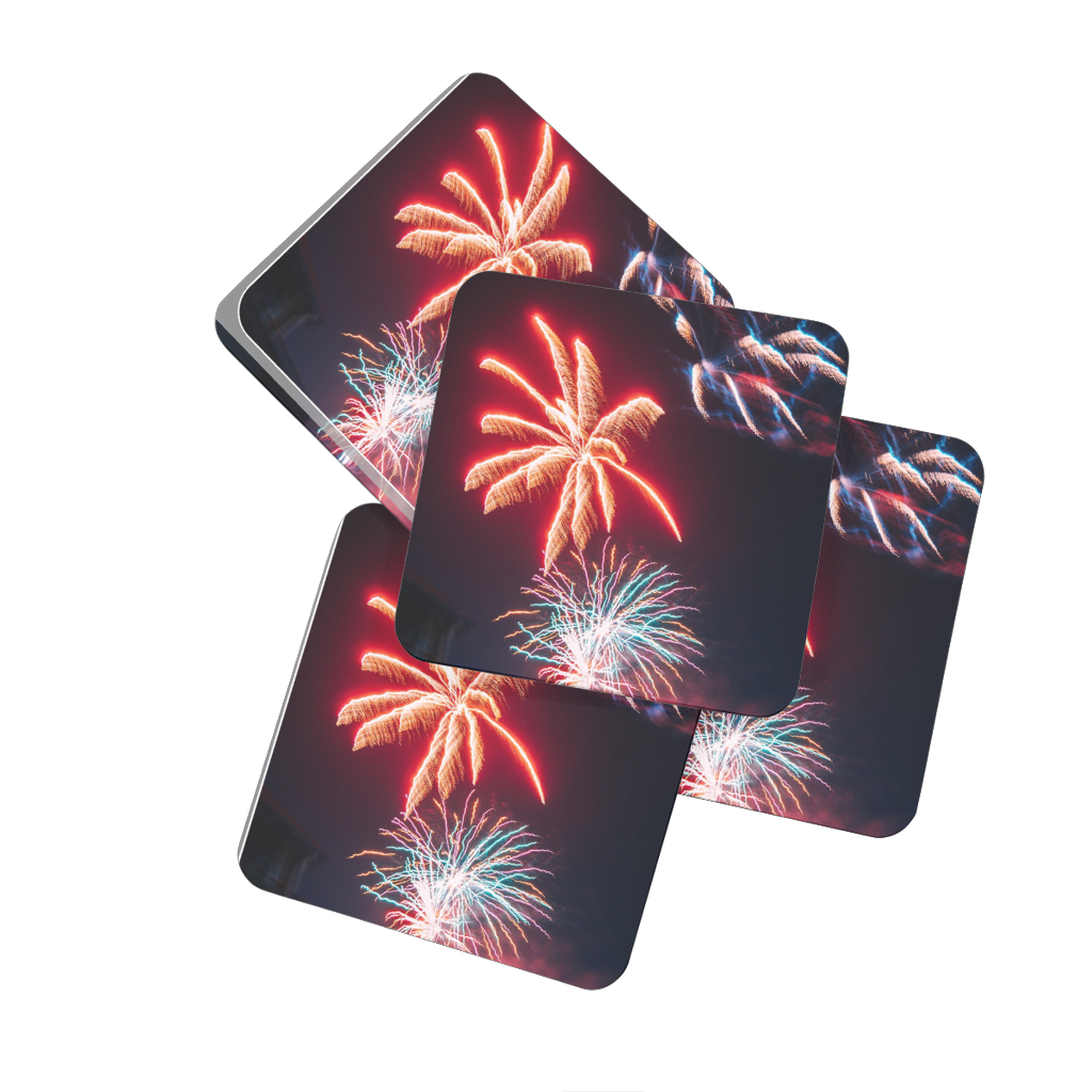 Fireworks Hardboard Coaster Set of 4