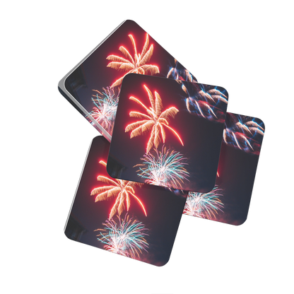 Fireworks Hardboard Coaster Set of 4