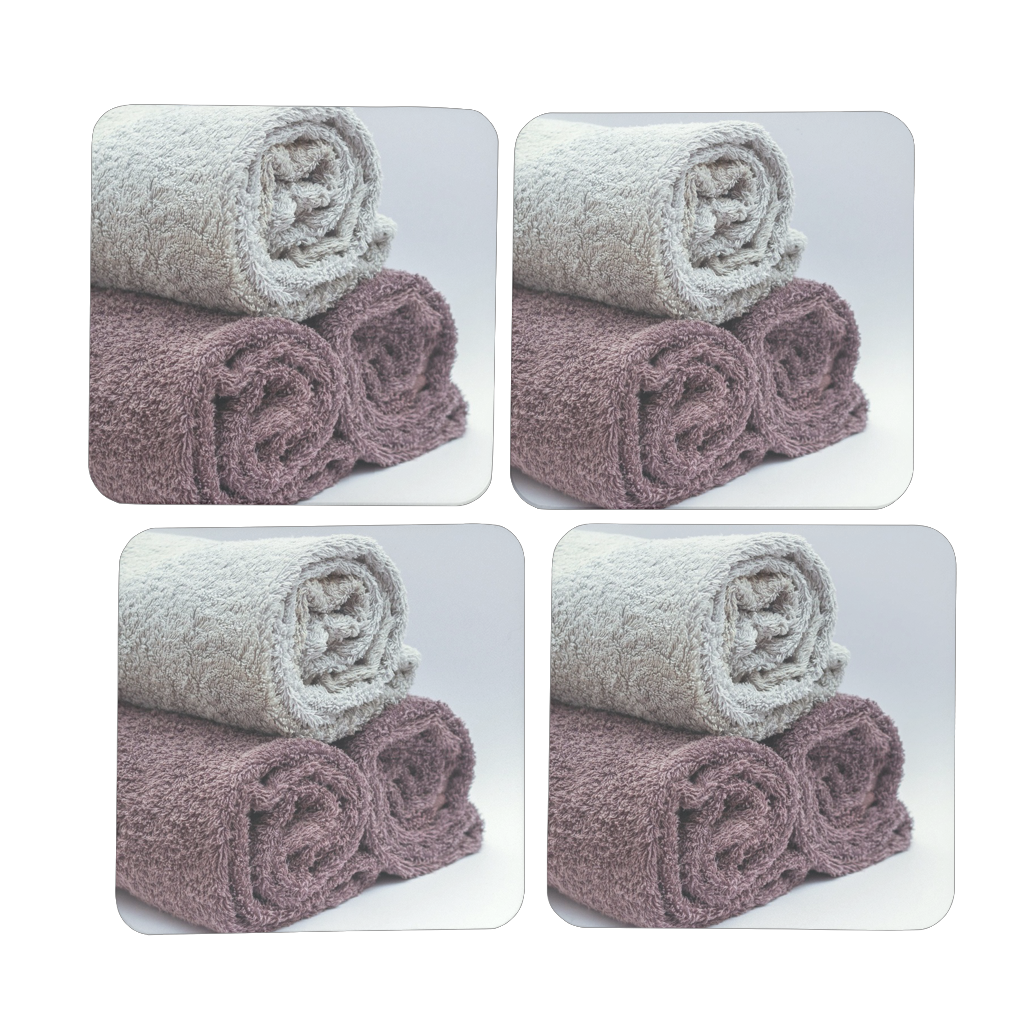 Towels Hardboard Coaster Set of 4