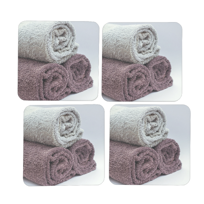 Towels Hardboard Coaster Set of 4