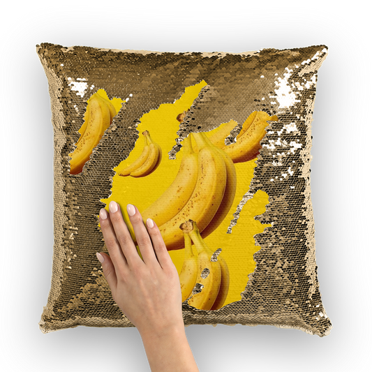 Banana Sequin Cushion Cover