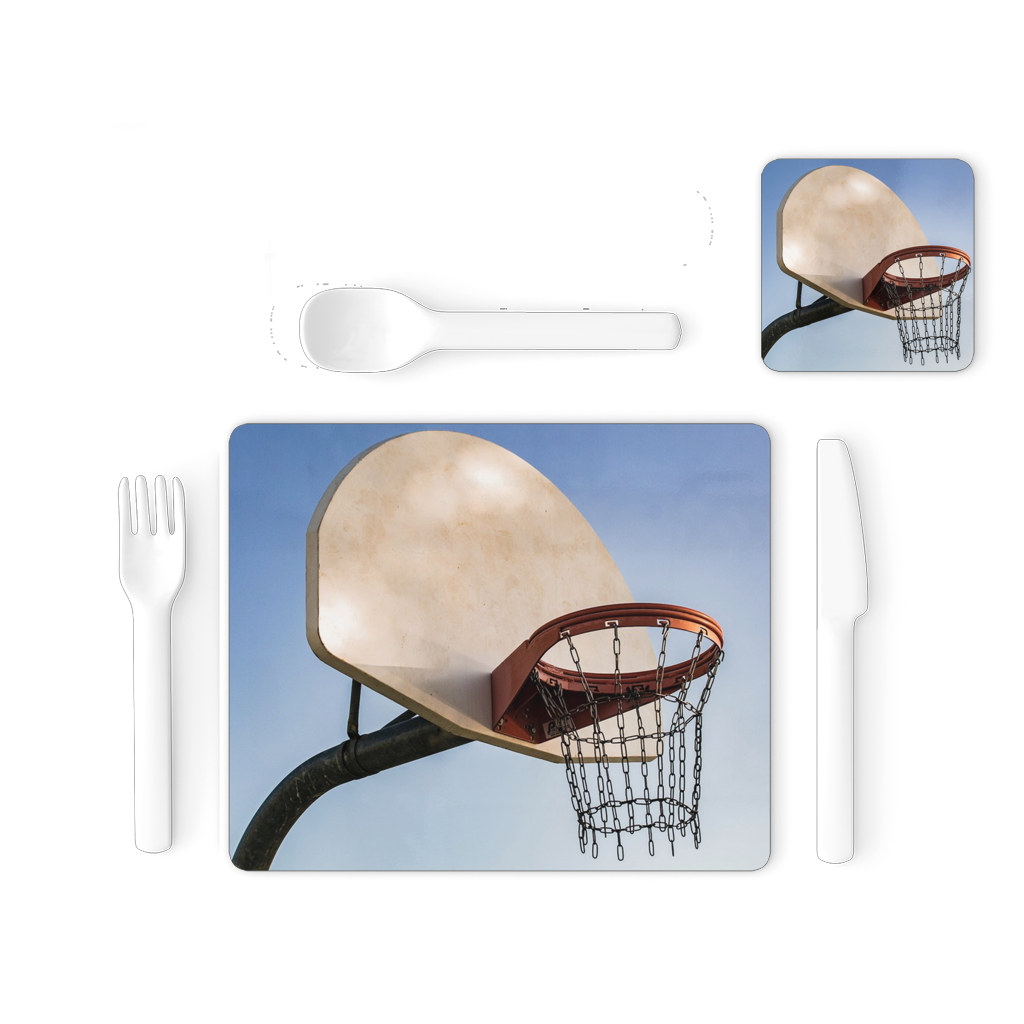 Basketball Single Placemat and Coaster Set