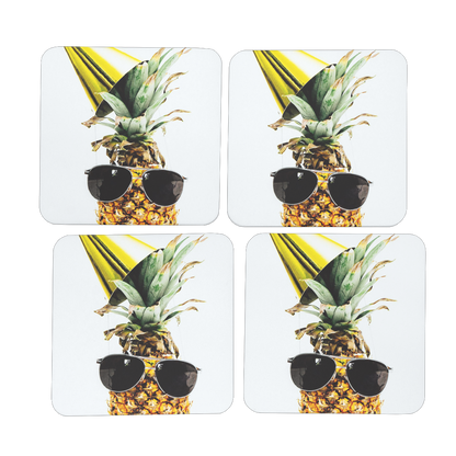 Pineapple Hardboard Coaster Set of 4