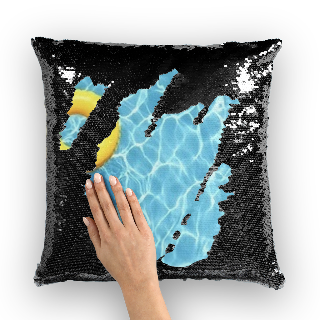 Pool Sequin Cushion Cover