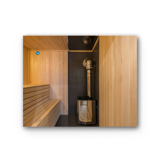 Sauna Premium Stretched Canvas