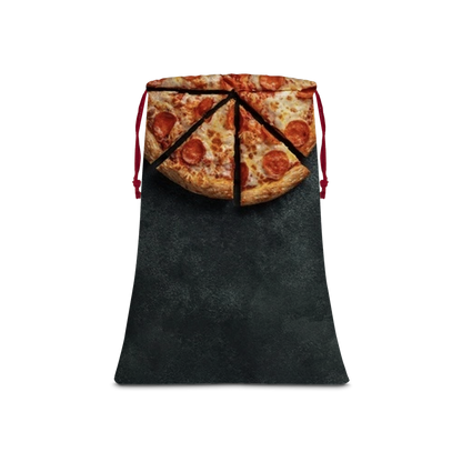 Pizza Sublimation Linen Drawstring Sack