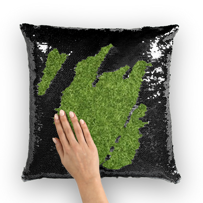 Grass Sequin Cushion Cover