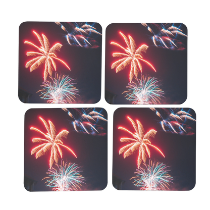 Fireworks Hardboard Coaster Set of 4