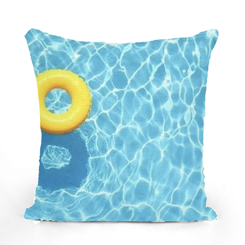 Pool Sequin Cushion Cover