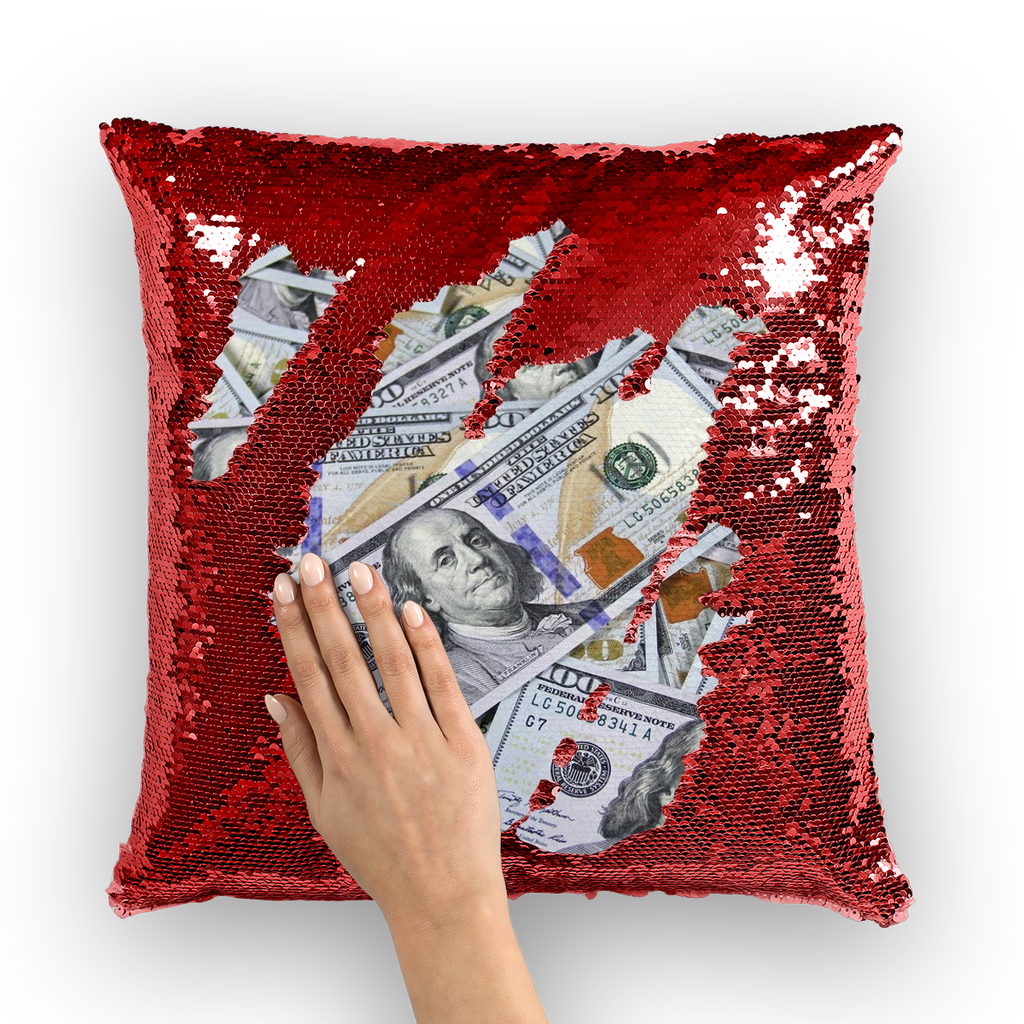 Money Sequin Cushion Cover