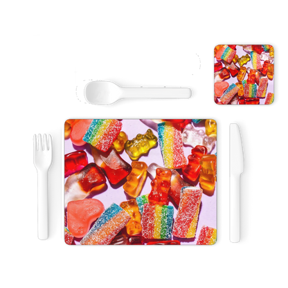 Candy Single Placemat and Coaster Set