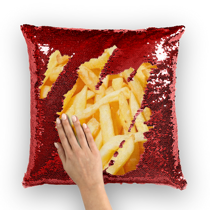 Fries Sequin Cushion Cover