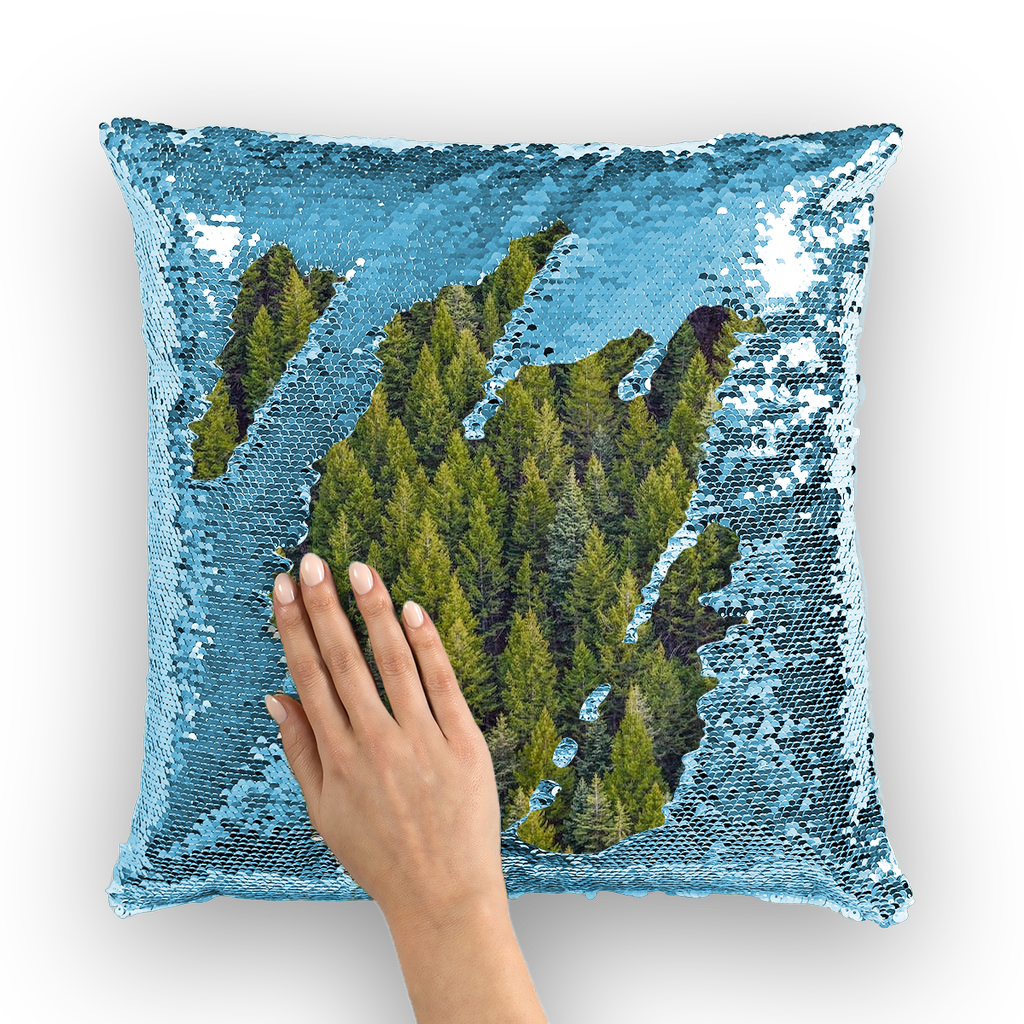 Forest Sequin Cushion Cover