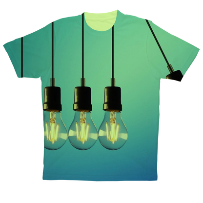 Light Bulbs Sublimation Performance Adult T-Shirt