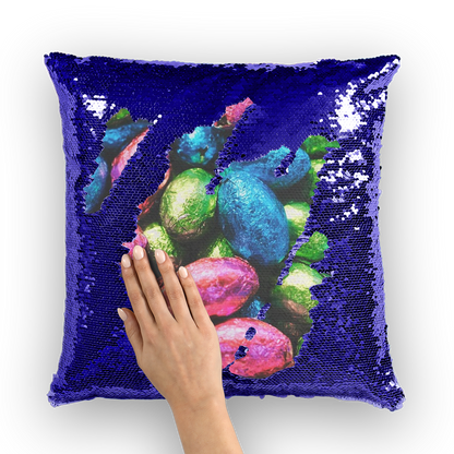 Easter Eggs Sequin Cushion Cover