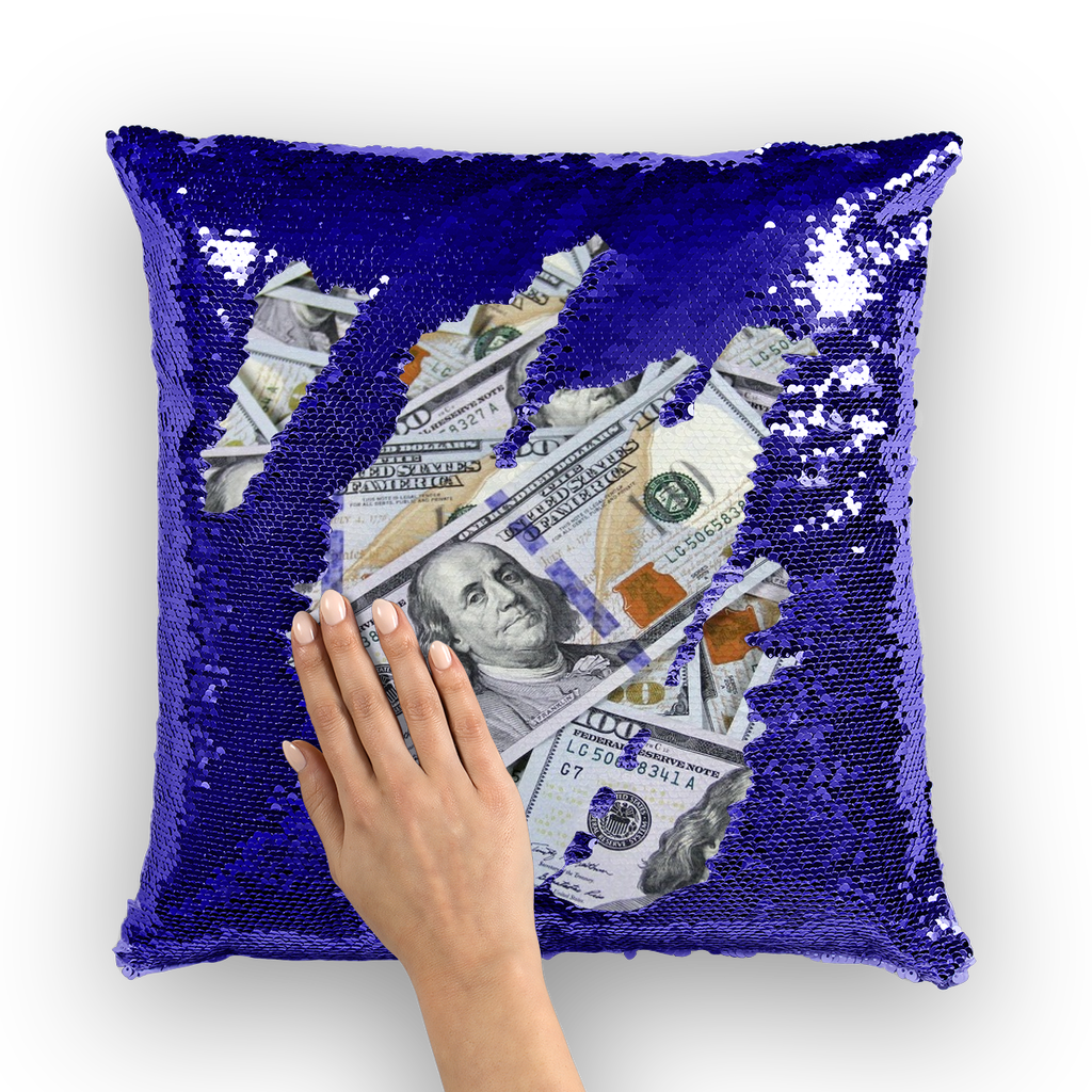 Money Sequin Cushion Cover