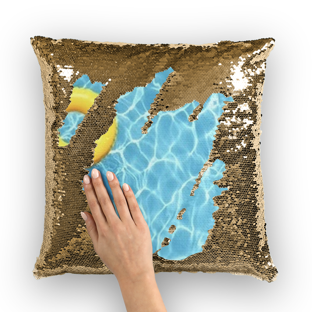 Pool Sequin Cushion Cover