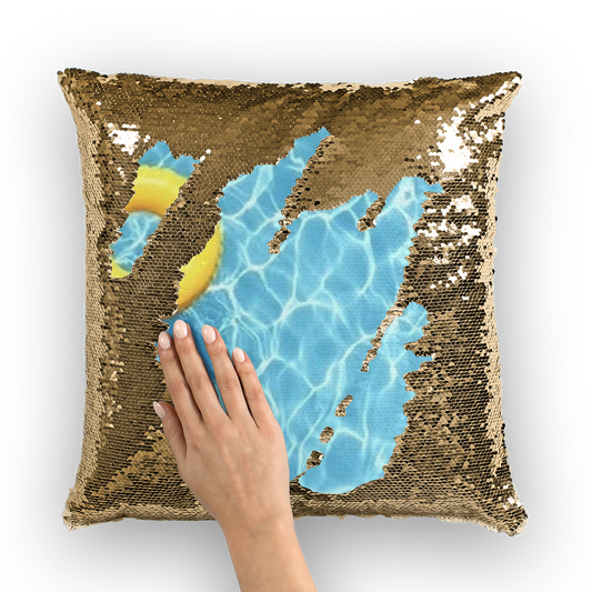 Pool Sequin Cushion Cover