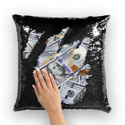 Money Sequin Cushion Cover