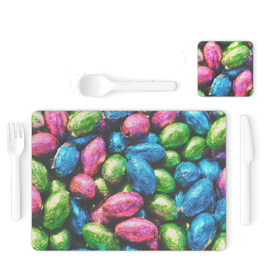 Easter Eggs Single Placemat and Coaster Set
