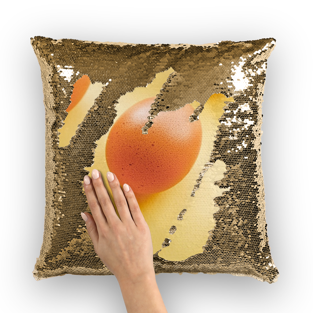 Eggs Sequin Cushion Cover