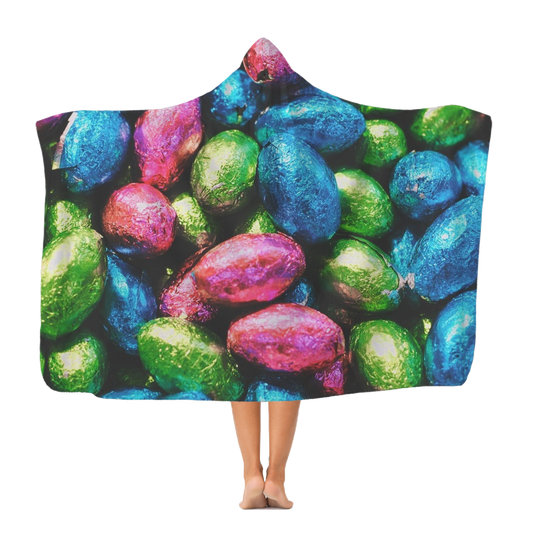 Easter Eggs Premium Adult Hooded Blanket