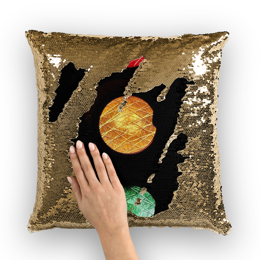 Traffic lights Sequin Cushion Cover