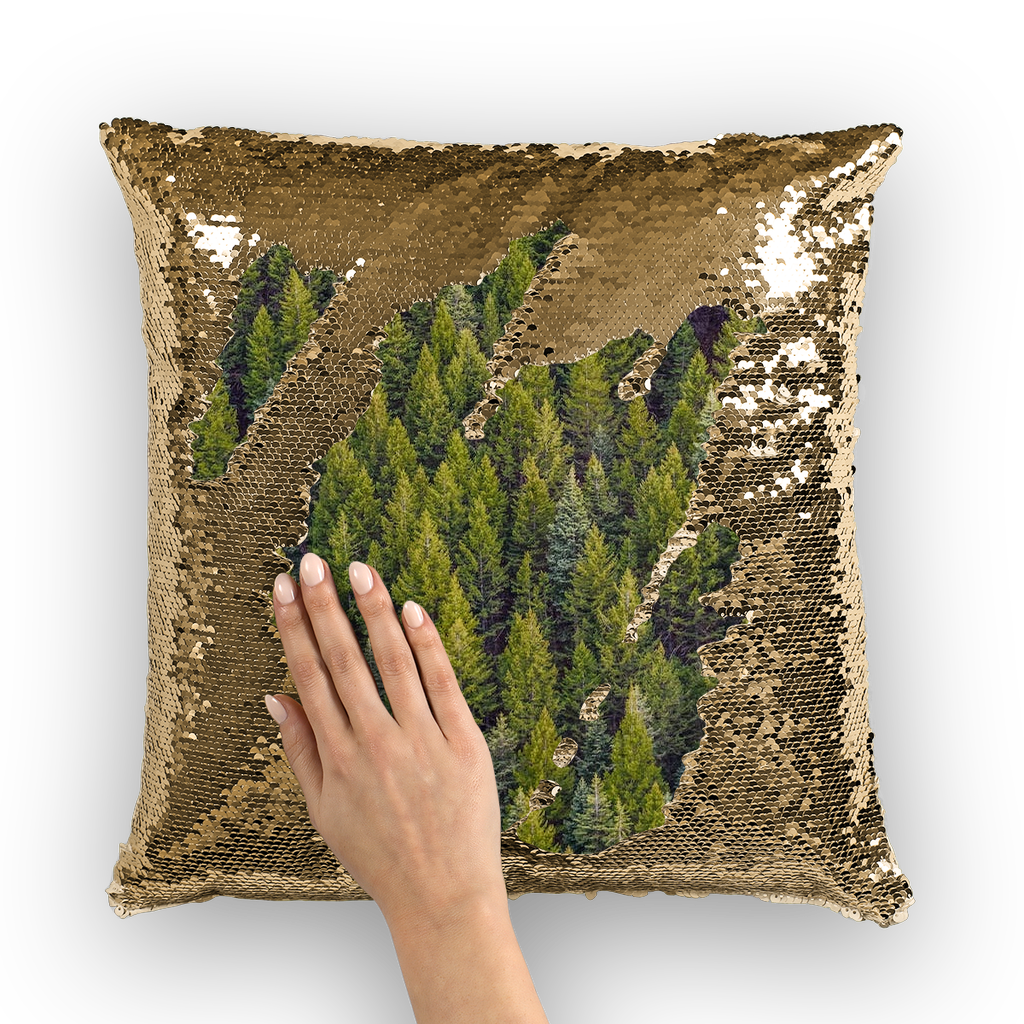 Forest Sequin Cushion Cover