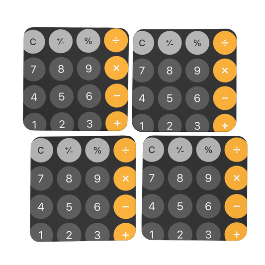 Calculator Hardboard Coaster Set of 4