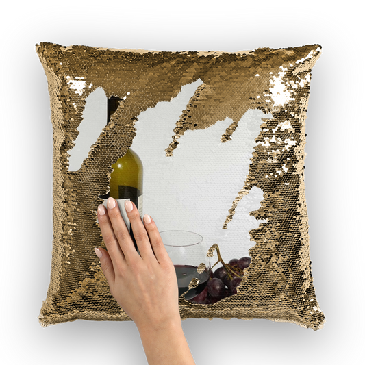 Wine Sequin Cushion Cover