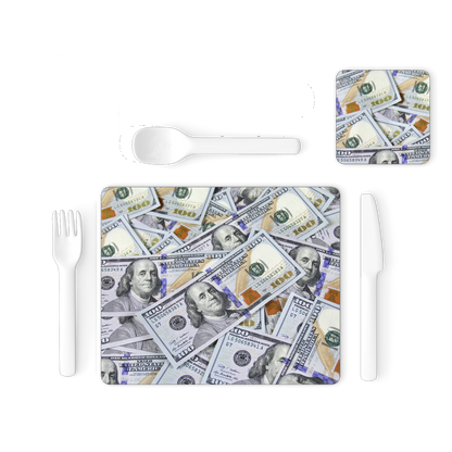 Money Single Placemat and Coaster Set