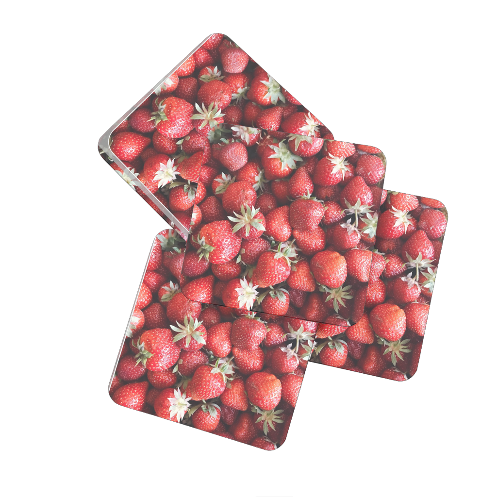 Strawberry Hardboard Coaster Set of 4