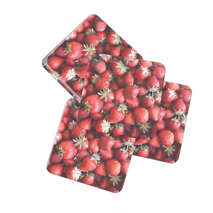 Strawberry Hardboard Coaster Set of 4