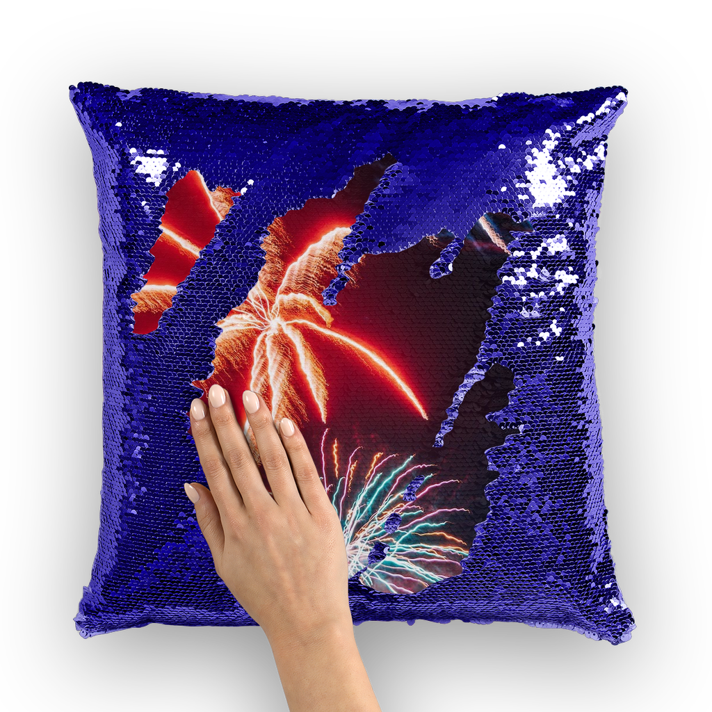 Fireworks Sequin Cushion Cover